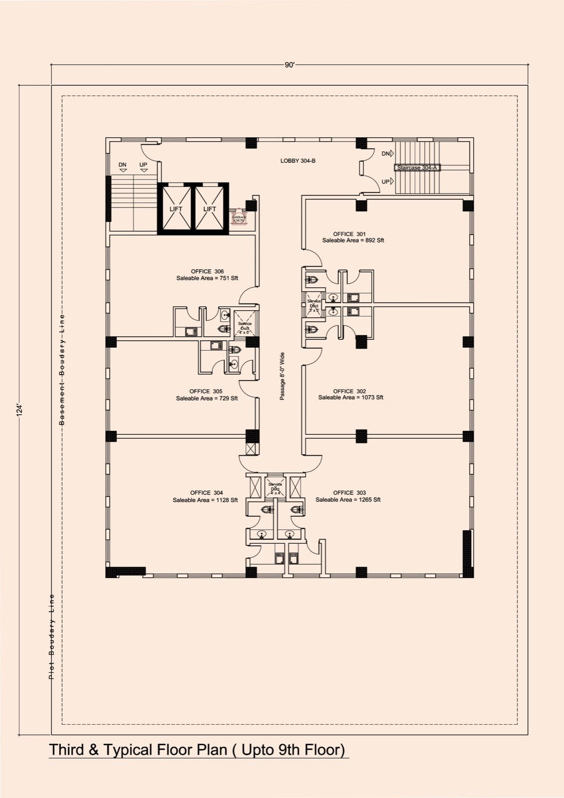 Third & Typical Floor (up to 9th)